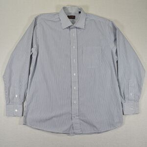 Gitman Bros Mens 16.5 35 Dress Shirt White Blue Stripes Eljo's Made in USA